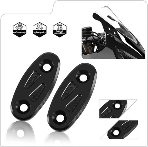 MFGZD Motorcycle Mirror Block Off Base Plates Compatible With CBR650R CBR650F CBR500R CBR300R CBR250R CBR400R 2019-2024 | 2PCS CNC Aluminum Rearview Mirror Block Off Base Decorative Plate (Red) in Kuwait