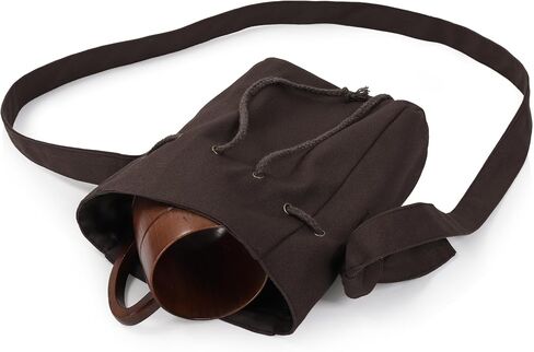 PROCOS Medieval Bag Canvas Renaissance Drawstring Shoulder Bag Coin Purse Costume Accessories for Festival LARP Christmas in Kuwait