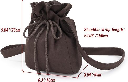 PROCOS Medieval Bag Canvas Renaissance Drawstring Shoulder Bag Coin Purse Costume Accessories for Festival LARP Christmas in Kuwait