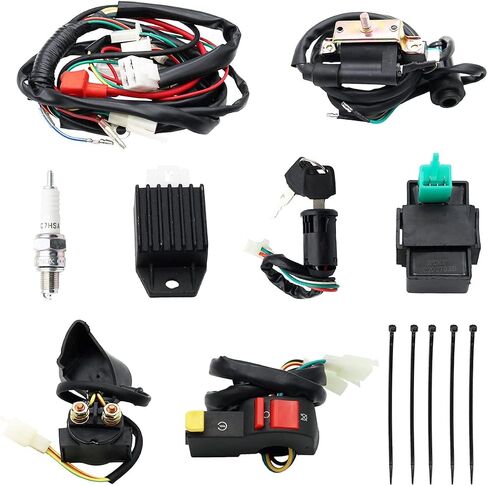 Pro Bat Full Wiring Harness Loom Solenoid Coil منظم 50cc 70cc 90cc 110cc 125cc Dirt Pit Pik in Kuwait