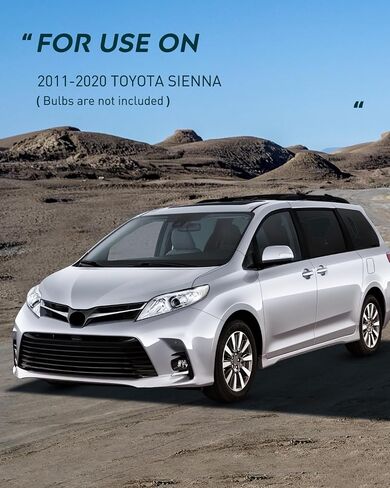 مجموعة المصابيح الأمامية Nilight متوافقة مع 2011 2012 2013 2014 2015 2016 2017 2018 2019 2020 Toyota Sienna Chrome الإسكان العنبر العاكس الشفاف استبدال مجموعة المصابيح الأمامية، ضمان لمدة عامين in Saudi Arabia