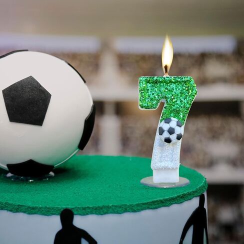 Birthday Number Candles, Soccer Number 10 Birthday Candles for Cake, Soccer Birthday Candles Cake Cupcake Topper for Kids Adults Party Anniversary Supplies in Saudi Arabia