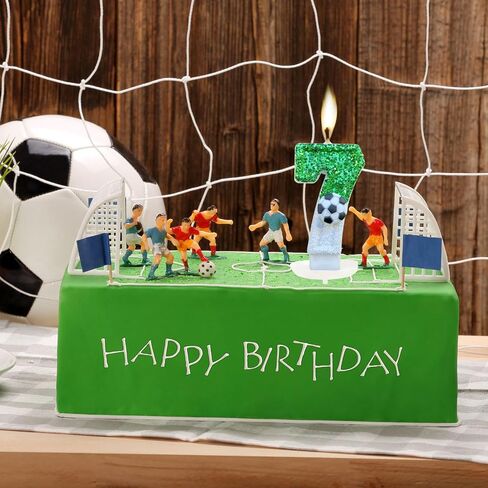 Birthday Number Candles, Soccer Number 10 Birthday Candles for Cake, Soccer Birthday Candles Cake Cupcake Topper for Kids Adults Party Anniversary Supplies in Saudi Arabia