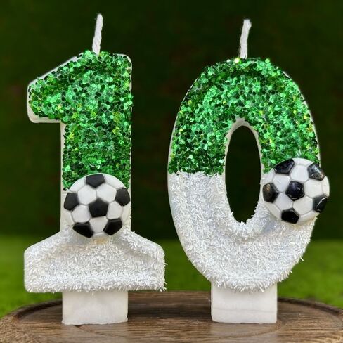 Birthday Number Candles, Soccer Number 10 Birthday Candles for Cake, Soccer Birthday Candles Cake Cupcake Topper for Kids Adults Party Anniversary Supplies in Saudi Arabia