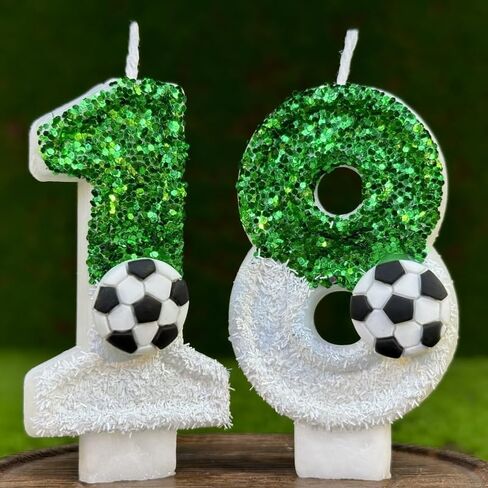 Birthday Number Candles, Soccer Number 10 Birthday Candles for Cake, Soccer Birthday Candles Cake Cupcake Topper for Kids Adults Party Anniversary Supplies in Saudi Arabia