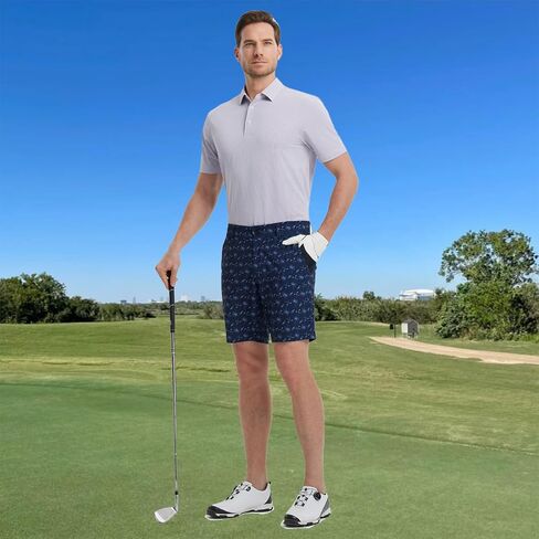 M Maelreg Golf Shorts Men Men Quick Quick 9 "تمتد خفيفة الوزن مقاومة للماء Flex Flex Flugh Fashion Sharts عارضة in Kuwait