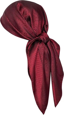 35" Men's Large Square Jacquard Scarf - Cowboy Wild Rugged Style, With Gift Packed in Saudi Arabia