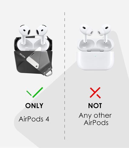 Aulumu A39 Geometric AirPods Pro 3 Case with Lock | Protective Cover with Nylon Buckle | Alloy Armour | Compatible with Apple AirPods Pro 3rd Generation Case (2025) - Black in Kuwait