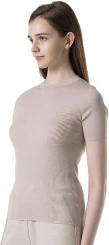 Australian 100% Merino Wool Womens Thermal Base Layer Tops Short Sleeve Crewneck Versatile Trendy for Hiking in Saudi Arabia