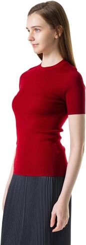Australian 100% Merino Wool Womens Thermal Base Layer Tops Short Sleeve Crewneck Versatile Trendy for Hiking in Saudi Arabia