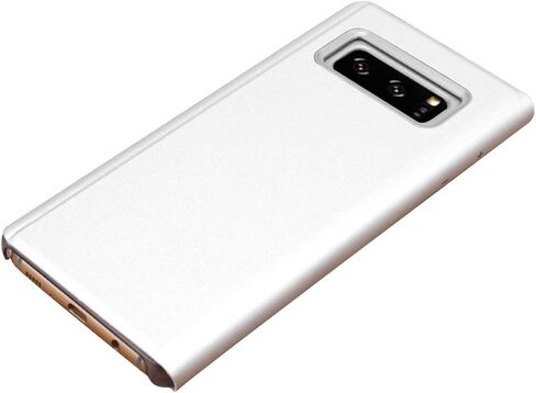 for Samsung Galaxy Note 8 Mirror Case, Plating PC Smart Clear View Window Vertical Flip Stand Cover Full Body Protective Shell with Screen Protector Kickstand for Galaxy Note 8 - Black in Saudi Arabia