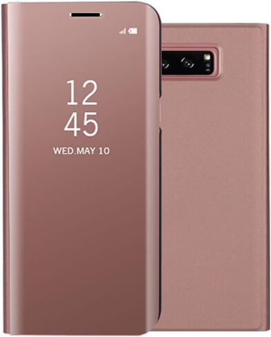 for Samsung Galaxy Note 8 Mirror Case, Plating PC Smart Clear View Window Vertical Flip Stand Cover Full Body Protective Shell with Screen Protector Kickstand for Galaxy Note 8 - Black in Saudi Arabia