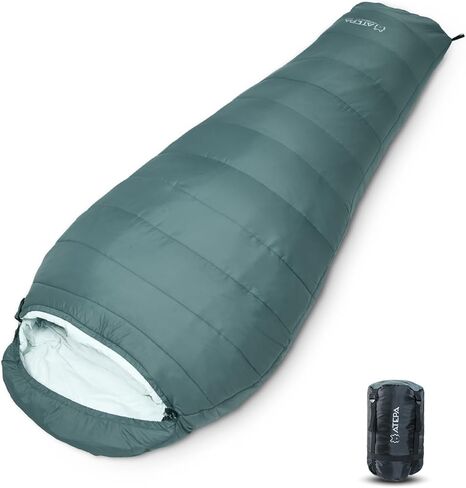 Atepa 3-Season Mummy Sleeping Bags for Adults Men, Portable Waterproof Lightweight Backpacking Sleeping Bag for Summer with Compression Sack - Indoor & Outdoor: Camping, Backpacking, Hiking in Kuwait