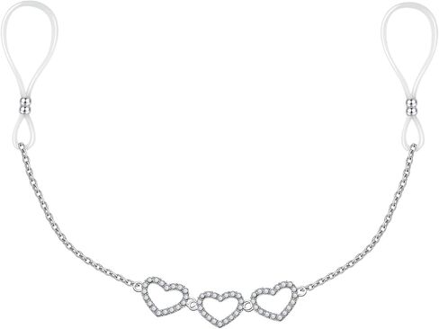 Faux Body Piercing Jewelry Nipple Noose Chain Adjustable Silicone Band Non Piercing Nipple Jewelry in Kuwait