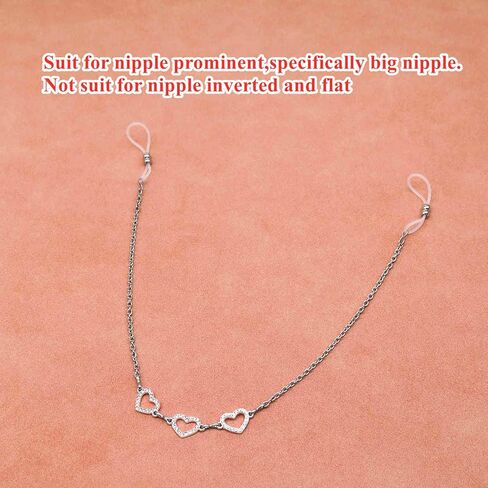 Faux Body Piercing Jewelry Nipple Noose Chain Adjustable Silicone Band Non Piercing Nipple Jewelry in Kuwait