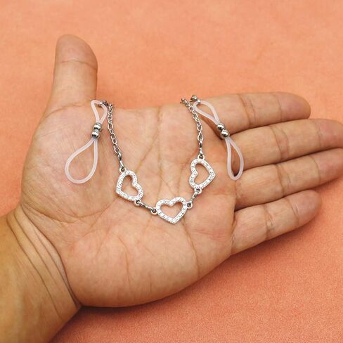 Faux Body Piercing Jewelry Nipple Noose Chain Adjustable Silicone Band Non Piercing Nipple Jewelry in Kuwait