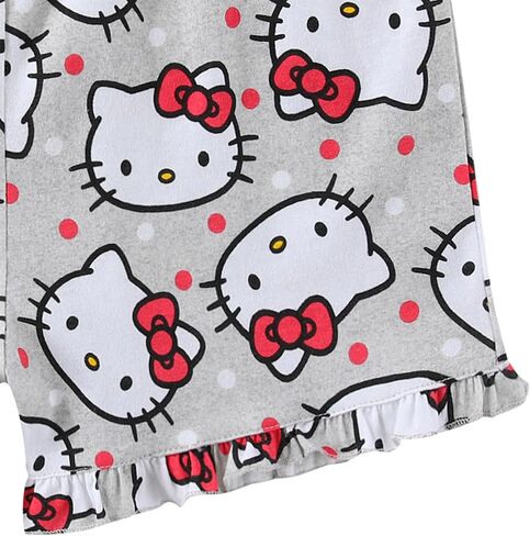 Hello Kitty Sanrio Girls 2 Piece Short Sleeve T-Shirt and Shorts Set for Little and Big Kids in Saudi Arabia