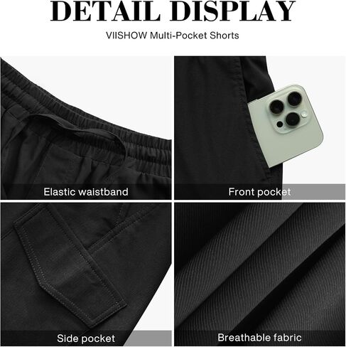 VIISHOW Cargo Shorts for Women Relaxed Fit High Elastic Waist 4 Pockets Bermuda 2025 Hiking Outdoor Summer Casual Golf Shorts in Kuwait
