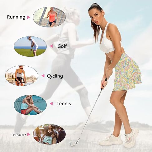 WOWENY Women's Athletic Pleated Tennis Skirt Ladies Active Layered Skort with Pocket Running Golf Skirt with Ruffle in Saudi Arabia