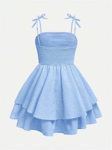 Girl's Floral Cami Dress Ruched Sleeveless Pink Layered Ruffle Kawaii Short Floral Summer Dresses in Saudi Arabia