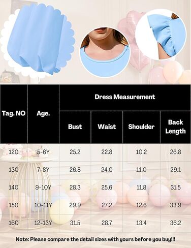 Arshiner Tween Girls Summer Bubble Dress Ruffle Sleeve Casual Party Midi Dresses in Kuwait
