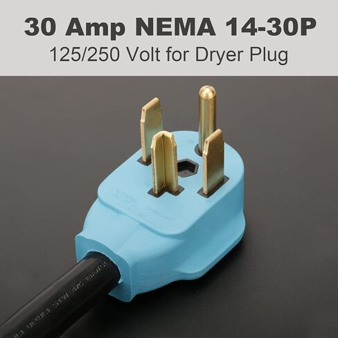 CircleCord 4 Prong NEMA 14-30P to 14-50R EV Charger Adapter Cord Compatible with Tesla Model 3/S/X/Y, 30 Amp Dryer to 50 Amp EV for Leave 2 Charging, ETL Listed in Saudi Arabia