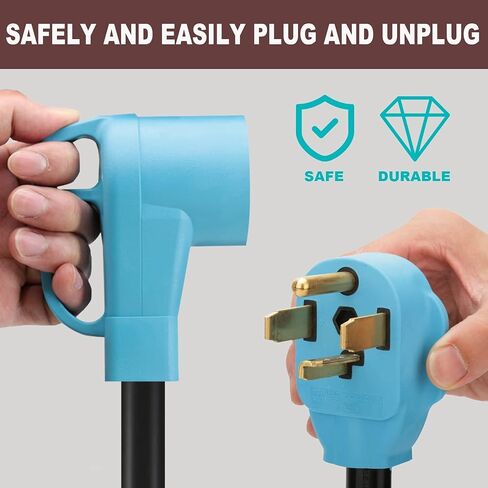 CircleCord 4 Prong NEMA 14-30P to 14-50R EV Charger Adapter Cord Compatible with Tesla Model 3/S/X/Y, 30 Amp Dryer to 50 Amp EV for Leave 2 Charging, ETL Listed in Saudi Arabia