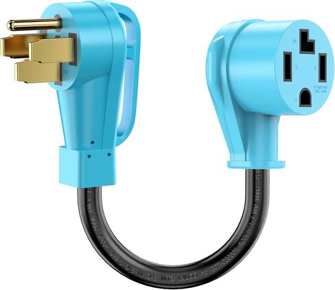 CircleCord 4 Prong NEMA 14-30P to 14-50R EV Charger Adapter Cord Compatible with Tesla Model 3/S/X/Y, 30 Amp Dryer to 50 Amp EV for Leave 2 Charging, ETL Listed in Saudi Arabia