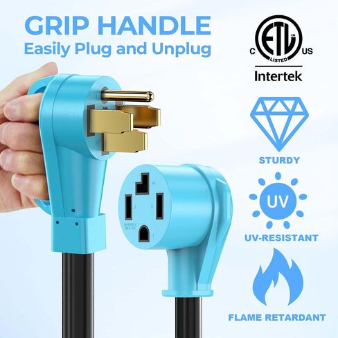 CircleCord 4 Prong NEMA 14-30P to 14-50R EV Charger Adapter Cord Compatible with Tesla Model 3/S/X/Y, 30 Amp Dryer to 50 Amp EV for Leave 2 Charging, ETL Listed in Saudi Arabia