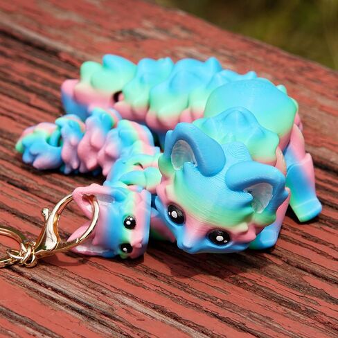 Cute 3D Printed Carly Fox 7.5 Inches Articulated Fidget with 4.7 Inches Flexi Foxes Keychain Print Model Flexible Creature, Home Desk Decor Gift, Candy in Saudi Arabia