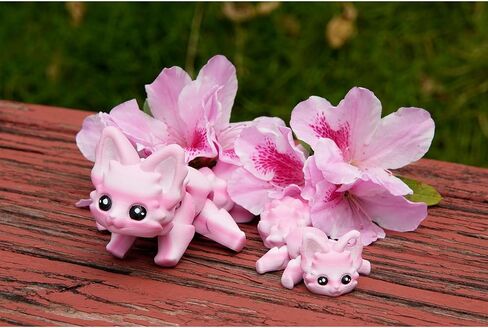 Cute 3D Printed Carly Fox 7.5 Inches Articulated Fidget with 4.7 Inches Flexi Foxes Keychain Print Model Flexible Creature, Home Desk Decor Gift, Candy in Saudi Arabia