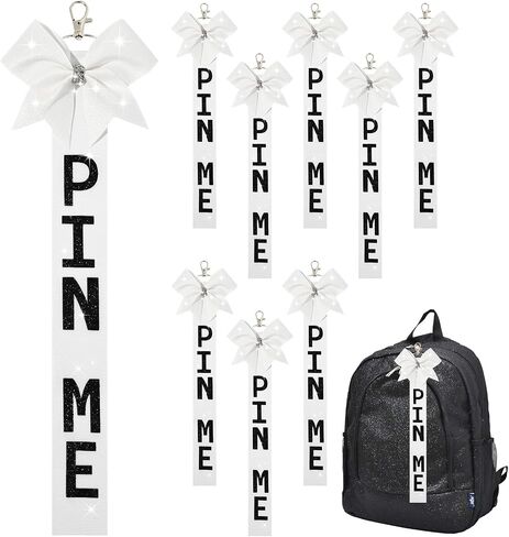 Aileam Pin Me Ribbon Cheer Bag Bow Keychain Cheerleading Pin Holder Cheer Accessories in Saudi Arabia