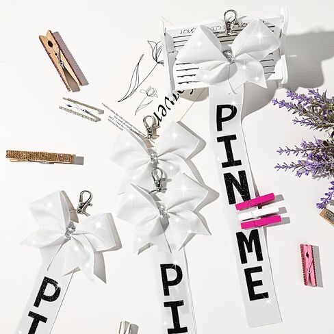 Aileam Pin Me Ribbon Cheer Bag Bow Keychain Cheerleading Pin Holder Cheer Accessories in Saudi Arabia