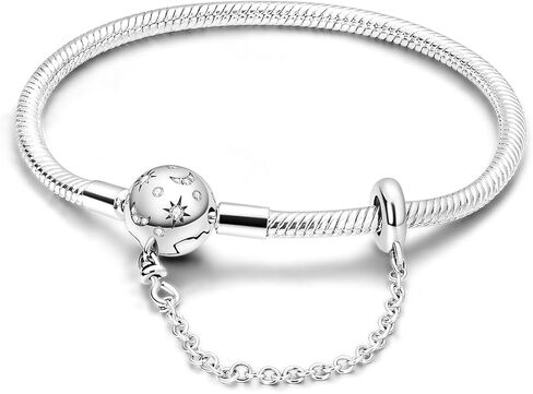 Parmuz 925 Sterling Silver Bracelet Snake Schair Bracelet Evil Evil Eye Dream Catcher Key Love Clasp Clasp Travel Moments Iconic Moment in Kuwait