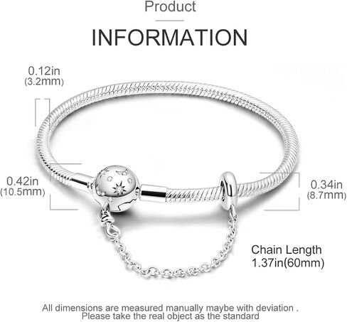 Parmuz 925 Sterling Silver Bracelet Snake Schair Bracelet Evil Evil Eye Dream Catcher Key Love Clasp Clasp Travel Moments Iconic Moment in Kuwait