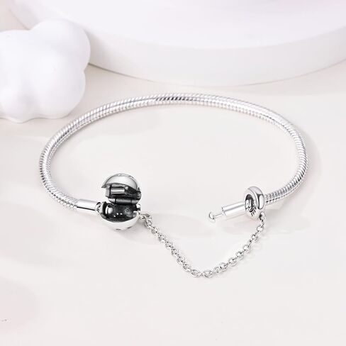 Parmuz 925 Sterling Silver Bracelet Snake Schair Bracelet Evil Evil Eye Dream Catcher Key Love Clasp Clasp Travel Moments Iconic Moment in Kuwait