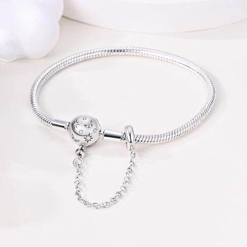 Parmuz 925 Sterling Silver Bracelet Snake Schair Bracelet Evil Evil Eye Dream Catcher Key Love Clasp Clasp Travel Moments Iconic Moment in Kuwait