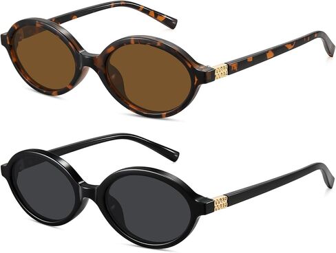 WOWSUN Retro Oval Sunglasses Womens Trendy Sun Glasses Sunnies UV400 Protection in Saudi Arabia