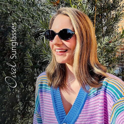 WOWSUN Retro Oval Sunglasses Womens Trendy Sun Glasses Sunnies UV400 Protection in Saudi Arabia