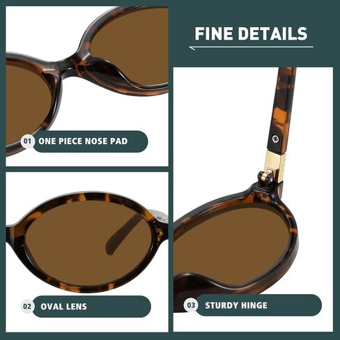 WOWSUN Retro Oval Sunglasses Womens Trendy Sun Glasses Sunnies UV400 Protection in Saudi Arabia