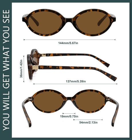 WOWSUN Retro Oval Sunglasses Womens Trendy Sun Glasses Sunnies UV400 Protection in Saudi Arabia