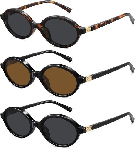 WOWSUN Retro Oval Sunglasses Womens Trendy Sun Glasses Sunnies UV400 Protection in Saudi Arabia