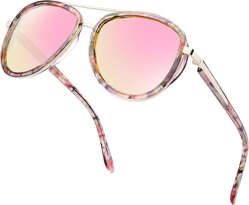 BIRCEN Polarized Sunglasses for Women UV - Protection Womens Retro Mirrored Shades with Acetate Frame BC2001 in Saudi Arabia