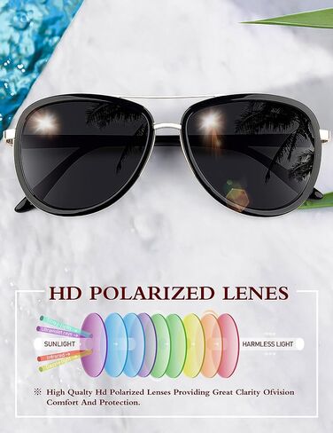 BIRCEN Polarized Sunglasses for Women UV - Protection Womens Retro Mirrored Shades with Acetate Frame BC2001 in Saudi Arabia