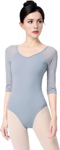 Dance Leotards for Women 3/4 Sleeve Gymnastics Bodysuit in Saudi Arabia