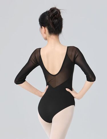 Dance Leotards for Women 3/4 Sleeve Gymnastics Bodysuit in Saudi Arabia