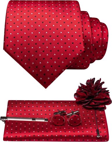 JEMYGINS Mens Tie and Lapel Pin Necktie Pocket Square Cufflinks and Tie Clip Sets for Business Casual 5PCS in Saudi Arabia