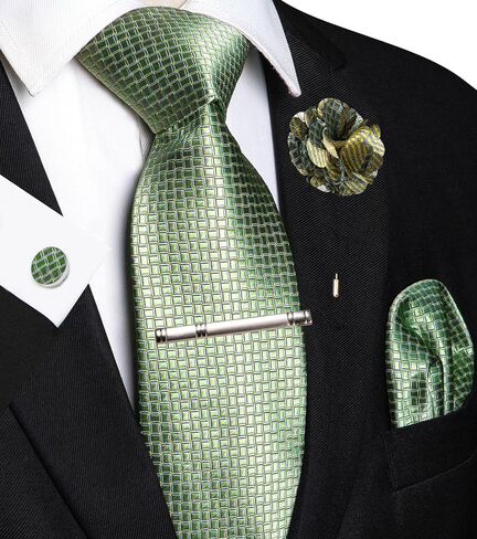JEMYGINS Mens Tie and Lapel Pin Necktie Pocket Square Cufflinks and Tie Clip Sets for Business Casual 5PCS in Saudi Arabia