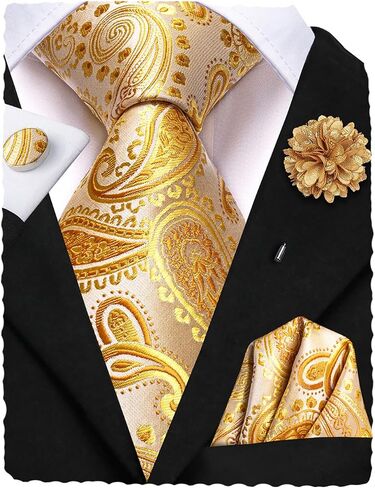 Hi-Tie Men's Tie Tie Tie Bin Pin Pocket Square Cufflinks in Kuwait