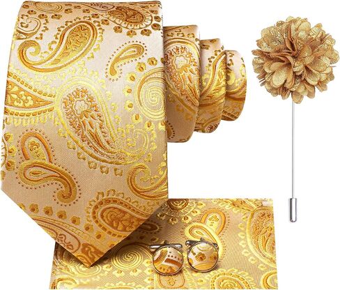 Hi-Tie Men's Tie Tie Tie Bin Pin Pocket Square Cufflinks in Kuwait